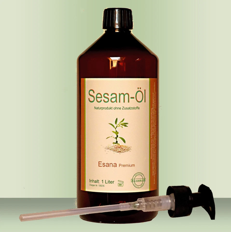 ESANA Sesamöl 1 Liter 100% rein nativ / kaltgepresst inkl. Dosierpumpe