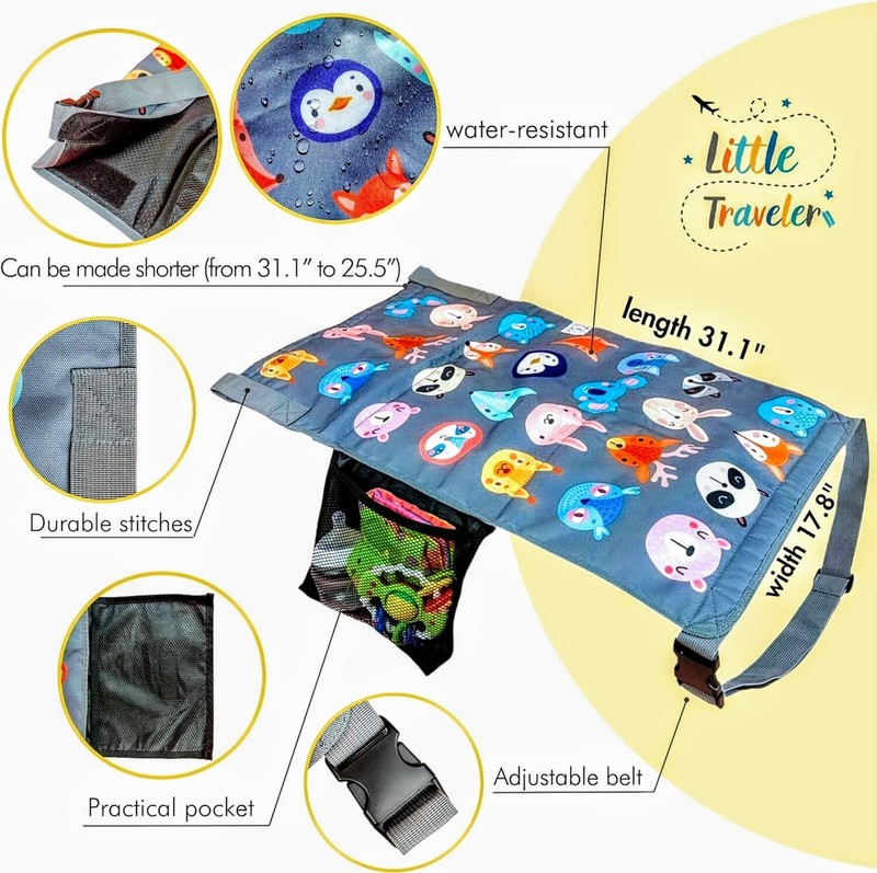 LITTLE TRAVELERS  Airplane Seat Extender for Toddler Bed Play Movies Summer Trip