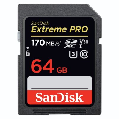 SanDisk EXTREME PRO SDXC Karte 64 GB 170/90 MB/s V30 UHS-I U3 C10