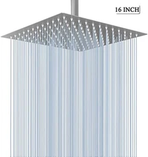 Stainless Steel Rain Shower Head High Flow 16 inch Large Rainfall Head Top Spray