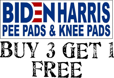 Joe Biden Kamala Harris Knee Pads Pee Pads Bumper Sticker 8 7 X 3 Sticker Ebay