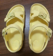 Birkenstock Rio Kids Sandals Size 28 10-10.5 In Pastel Yellow Or Popcorn