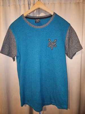 Zoo York Y2k Vintage Blue Short-Sleeve Crewneck Tee with Gray Accents
