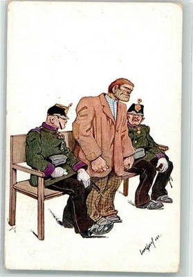 10674693 - Two gendarmes flank a sinister looking prison brother