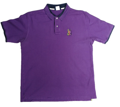 Psycho Bunny Dylan Gradient Polo Vivid Violet Purple Shirt Size 8 - B6K201S1PC