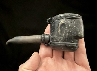 IFUGAO FIGURAL CARVED WOOD SMOKING PIPE NORTHERN PHILIPPINES LUZON ESTATE