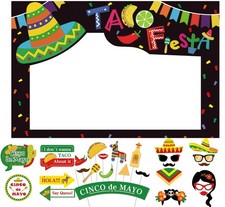 Cinco de Mayo Taco Fiesta Photo Booth Props Mexican Party Supplies Pack of 33