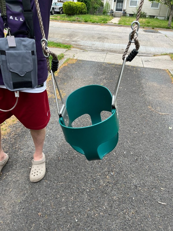 Straight from the playground, a real Childs Swing
