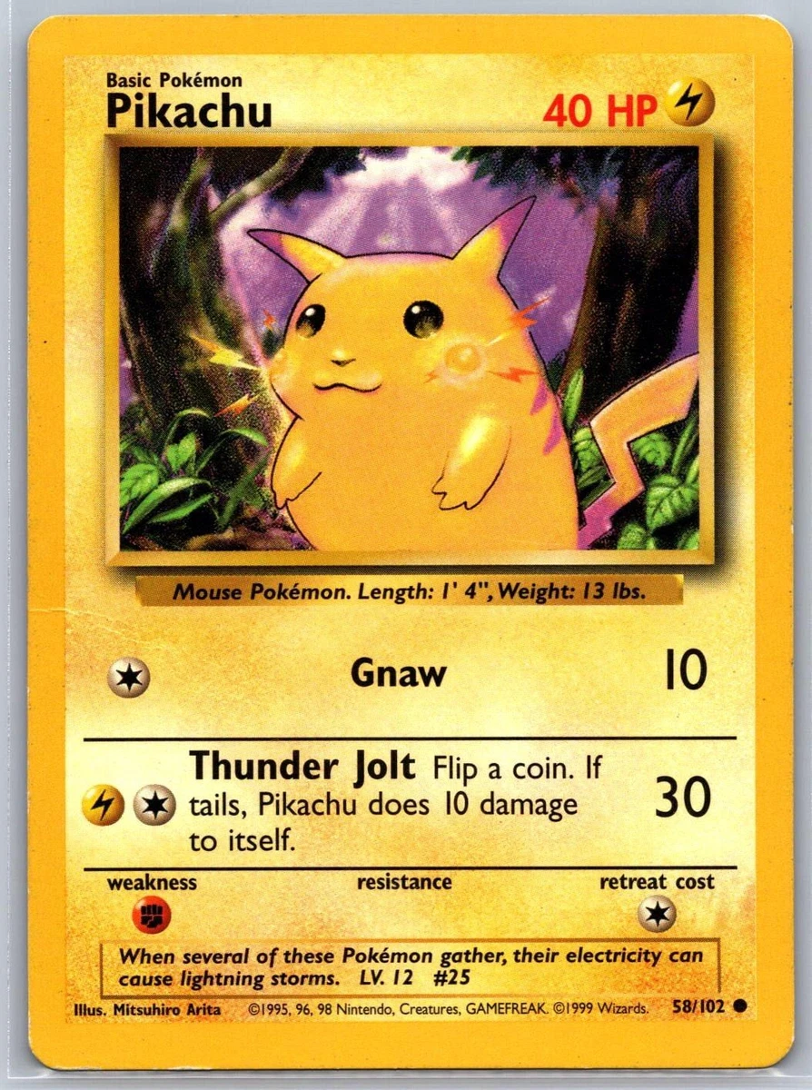 Pikachu Pokémon TCG Individual Trading Card Games Base Set in