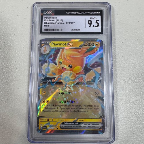 Pokemon 2023 Obsidian Flames PAWMOT EX 73/197 Holo CGC 9.5 MINT+