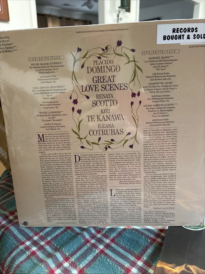 Placido Domingo great Love Scenes LP  Vinyl Sealed CBS Records Opera - Image 2 of 2