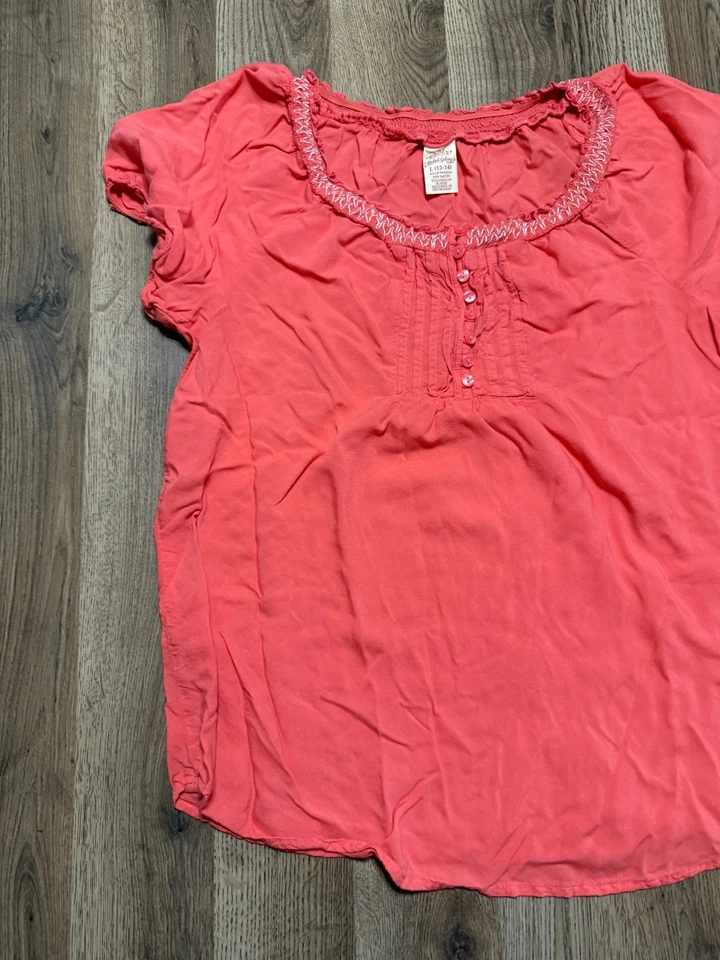 Faded Glory Blouse, Women's Size Large, Pink, Short Sleeve - Image 3 of 4