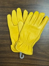 Women’s Lined Deerskin Leather Gloves Casual Real Leather Tan, Large