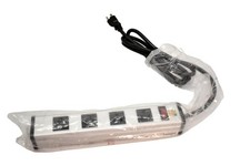 Silver Metal 4-Outlet Relocatable Power Tap U...