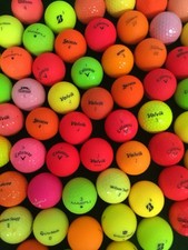 50 Colored Golf Balls, Used, AAAAA Condition, No Logos or Ink Marks.