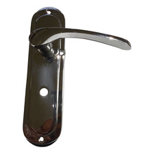 Toulouse Back Plate Lever Lock Handle Polished Chrome Effect
