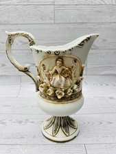 Brocca in fine porcellana Lefton Bone China dama vittoriana con fiori di Capodimonte