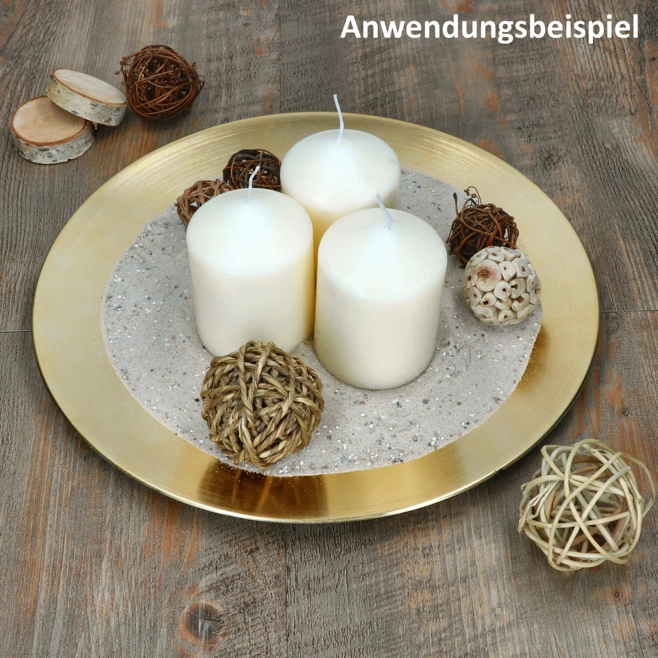 6x Platzteller Gold Ø33cm Dekoteller Kunststoff Weihnachten Accessoire - Bild 3 von 4