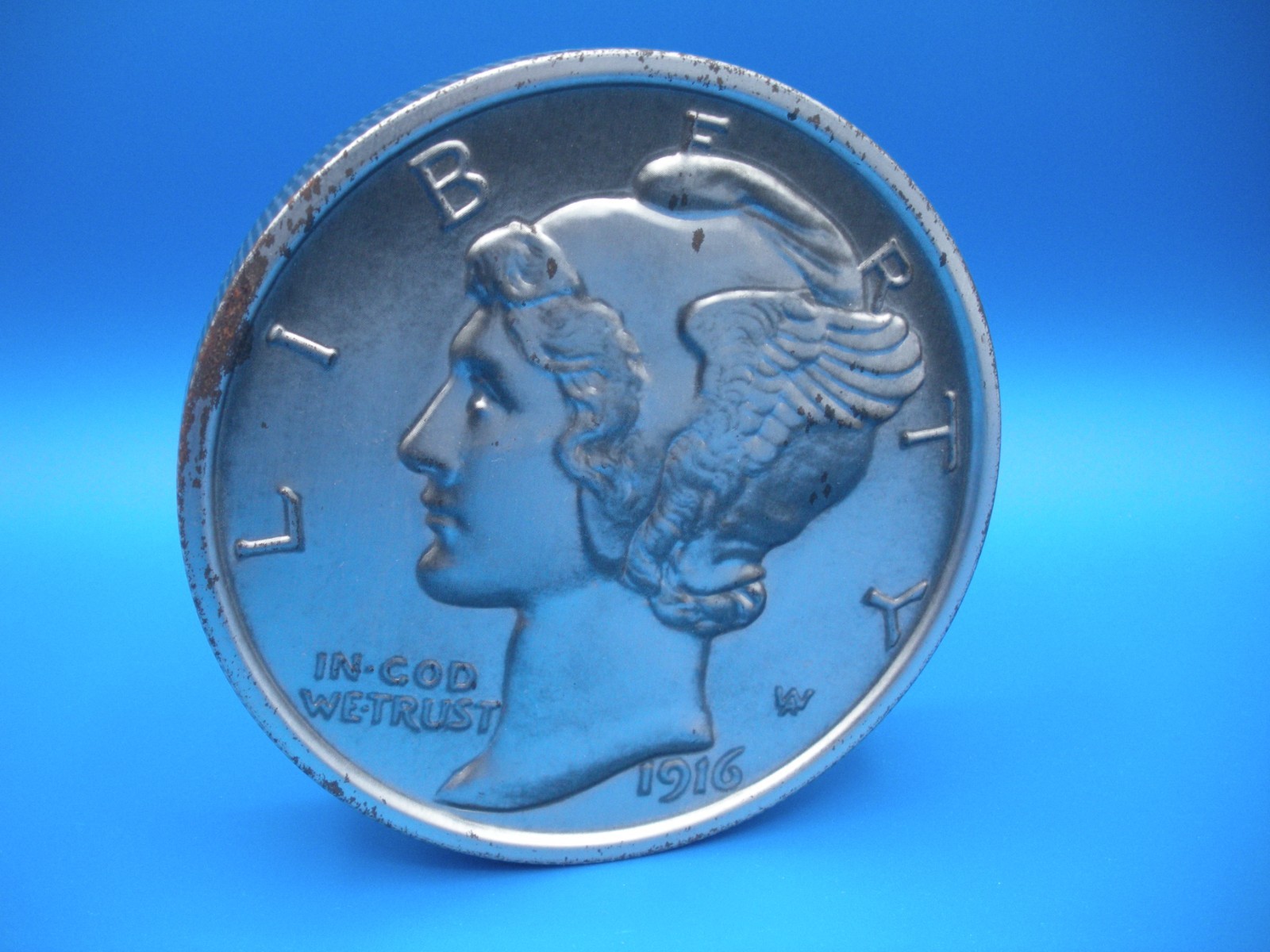 Vintage Commemorative Tin Box U.S. Coin Mercury Liberty Dime 1916 American Mint