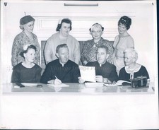 1961 Photo Reverend John Carroll Margaret Rooney Julia Kellcher People Women