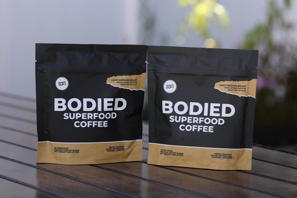 (2) Superalimento CAFÉ CON CUERPO ligero tostado medio 80 mg control trifásico del apetito Foto 2 de 3