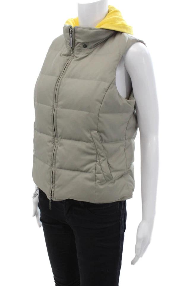 Chaleco acolchado Vince para mujer gris nailon sin mangas talla M Foto 2 de 4