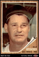 1962 Topps #121 Billy Hitchcock Green Tint Orioles RARE VARIATION 7.5 - NM+