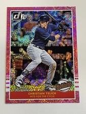 2019 Donruss Baseball Highlights Pink Fireworks - Christian Yelich - Brewers