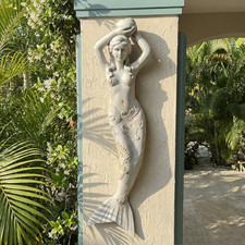 39'' High Mermaid Statue Wall Hanging Big Size Wall-Mounted Sculpture Wall Decor