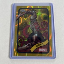2025 Topps Chrome Marvel Yellow Lava Refractor card #184 Drax