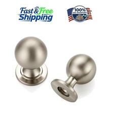 Durable Zinc Round Ball Drawer Knobs in Brushed Nickel - Set of 6 for Cabinets