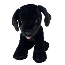 Melissa  Doug Benson Black Lab Puppy Dog 10" Plush Stuffed Animal Tongue Out