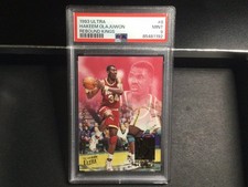 1993 Fleer Ultra #8 Hakeem Olajuwon Rebound Kings Basketball Card PSA 9 Mint