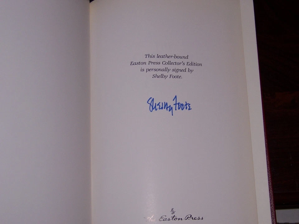 Easton Press Signed CIVIL WAR A NARRATIVE by Shelby Foote 3 vols MISMATCH bindin - Image 3 of 4