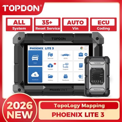 TOPDON Phoenix Lite 3 Advanced OBD2 Scanner Bidirectional 35+ Reset All System  