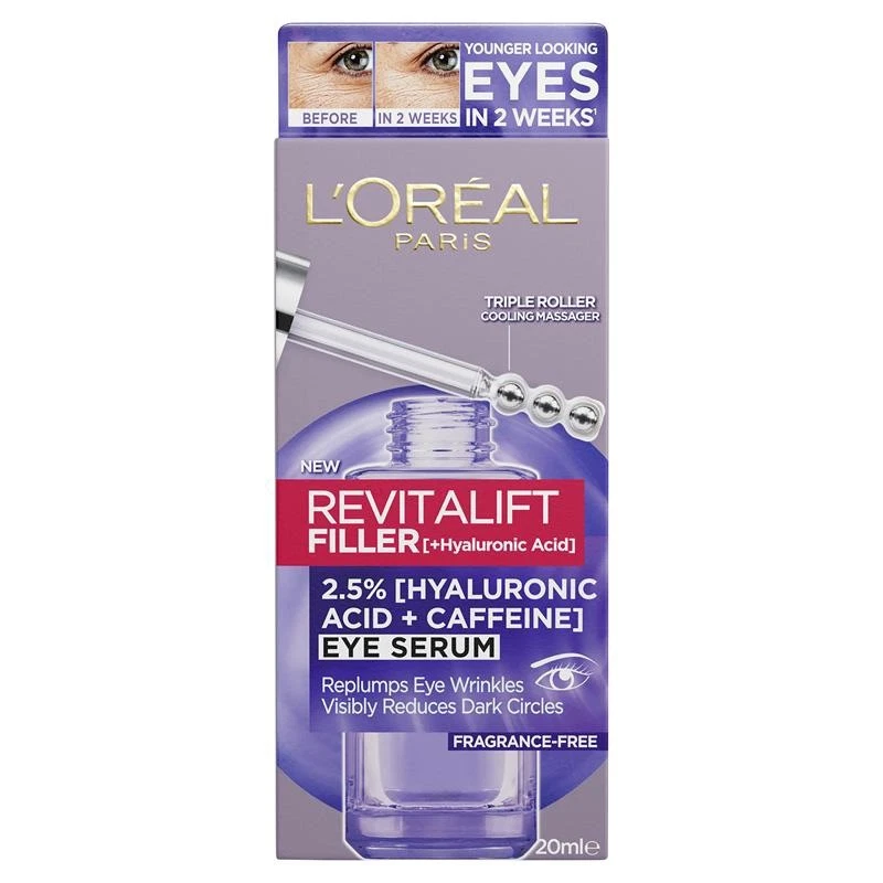L'Oreal Paris Revitalift Filler 2.5% Hyaluronic Acid + Caffeine Eye Serum 20mL - image 1 of 1