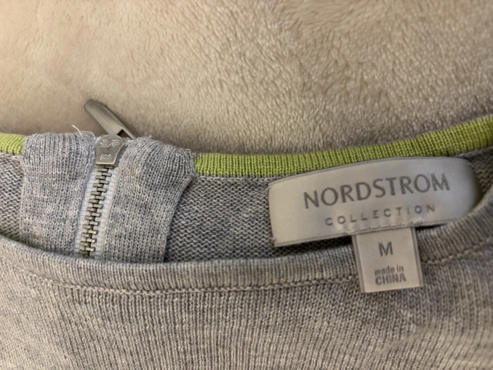 Nordstrom Collection Silk/Cashmere Pullover Sweater Back Zipper Size M - Image 3 of 4