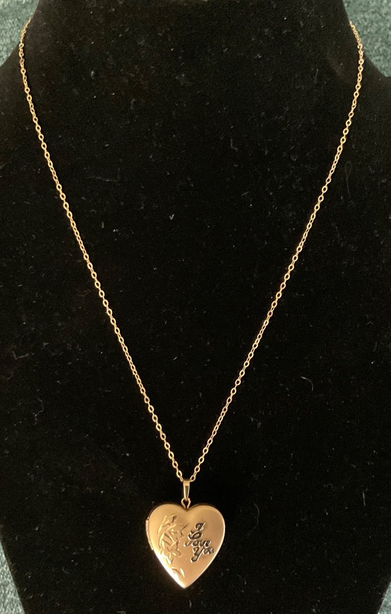 Vintage TK Tru-Kay 14k Gold Filled I Love You Heart Locket