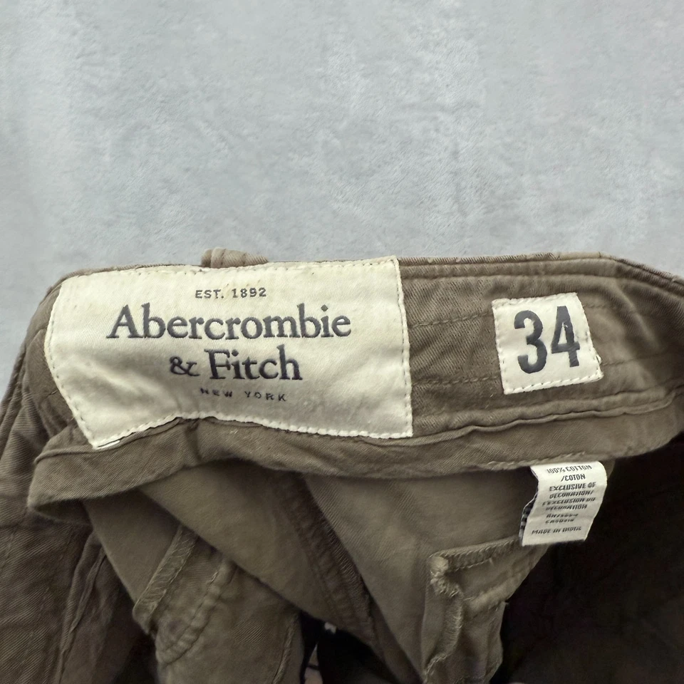 Pantalones Cortos Carga Abercrombie Fitch Para Hombres 34 Beige Militar Aire Libre Senderismo Campamento Foto 2 de 4