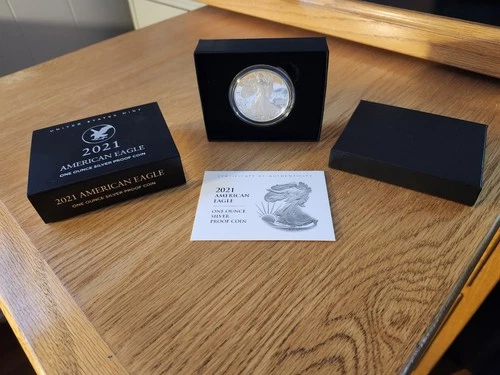 2021 W AMERICAN SILVER EAGLE UNC COIN W COA AND BOX WEST POINT MINT