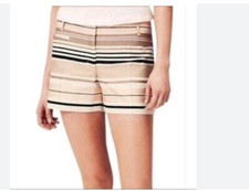 Ann Taylor LOFT Striped Chino Shorts 4in Inseam Mid-Rise Size 2 NWT