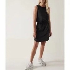 Athleta Rincon Sleeveless Dress Black Medium Small