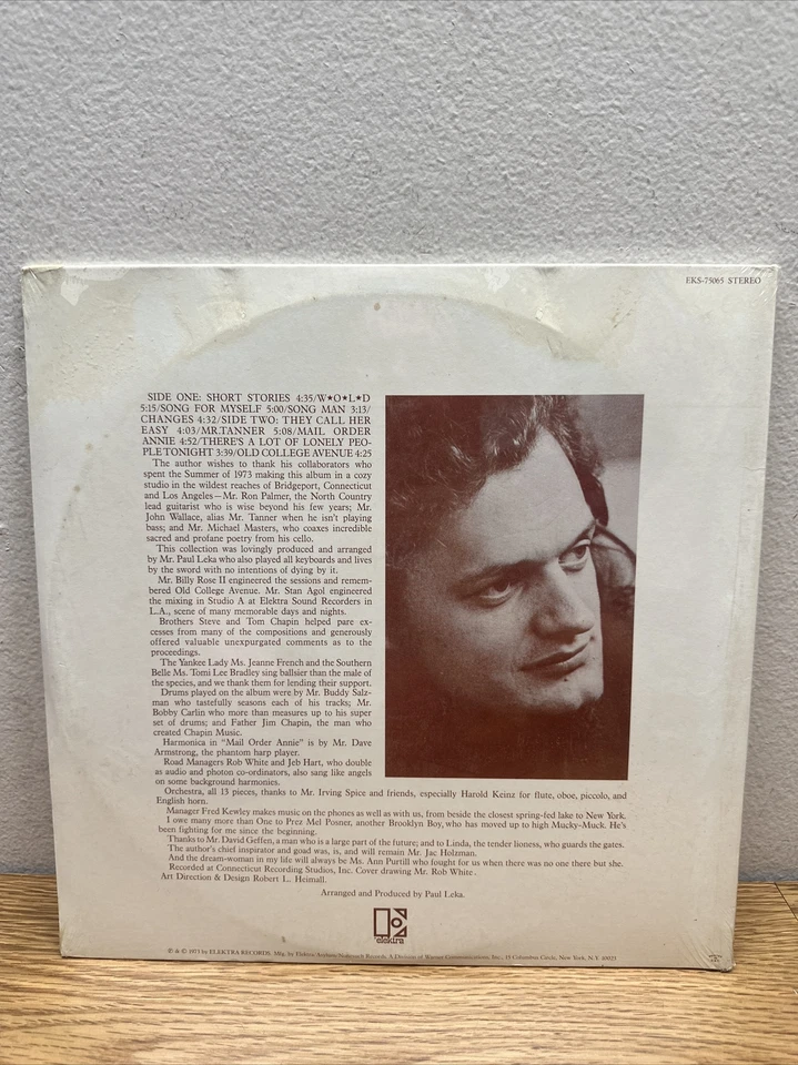 HARRY CHAPIN SHORT STORIES Vinyl LP Album EKS-75065 NEW/SEALED - Image 4 of 4