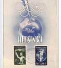 Germany SAAR FDC Postcard 1952 HELSINKI OLYMPIC GAMES {samwells-covers}YV420