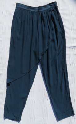 Corey Lynn Calter Anthropologie US women s 6 S Teal Rayon Draped Trousers Pants