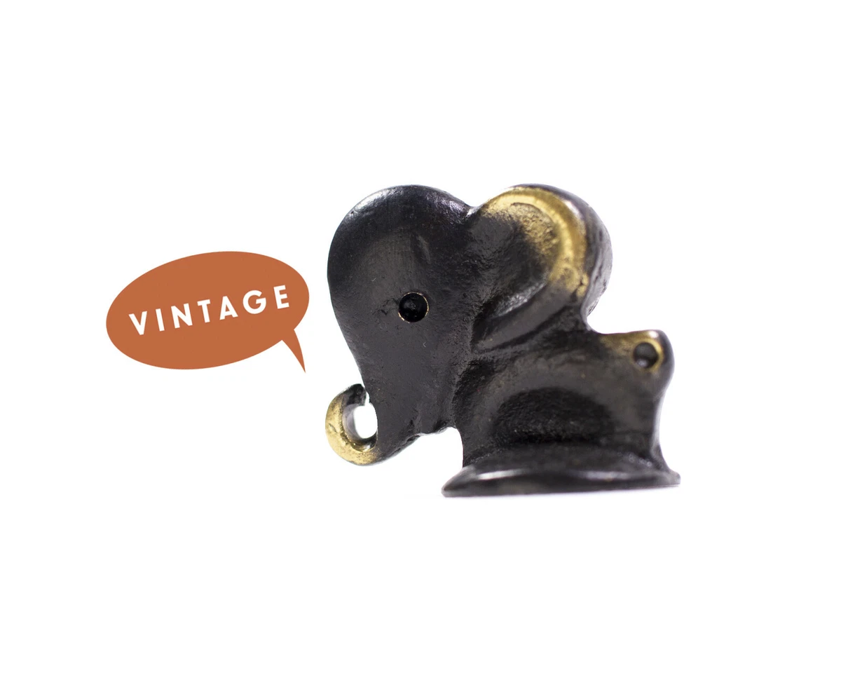 Walter Bosse Elephant Figurine Vintage Mid Century Miniature Austria Brass 50s