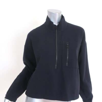James Perse Yosemite Polar Fleece Sweatshirt Black Size 2 Half-Zip