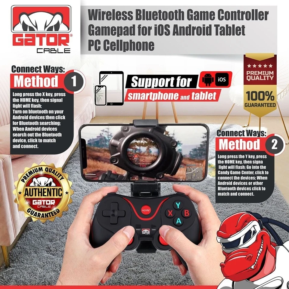 Wireless Bluetooth Game Controller Game Pad For Android iPhone PC Phone 2-Pack - Image 3 of 4
