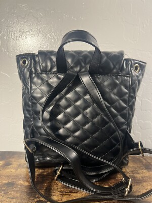 Black Quilted Backpack With Gold Hardware | eBay display picture 1