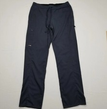 Grey's Anatomy Womens Scrub Cargo Drawstring Elastic Waist Pants Size M Gray.